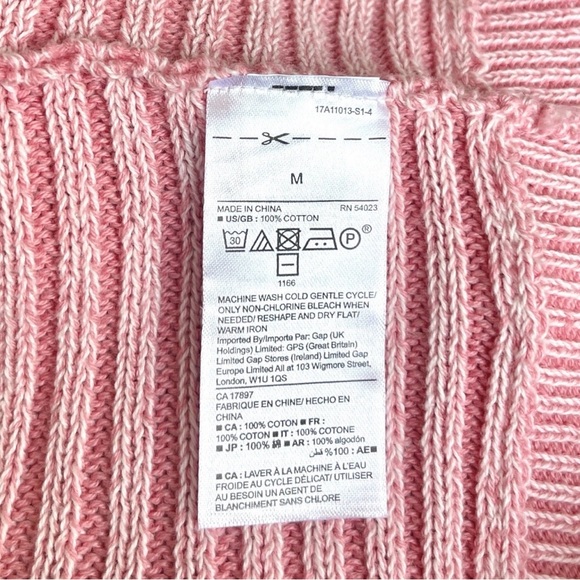 GAP Women's Pink Ribbed 100% Cotton Lightweight Sweater - Picture 7 of 7